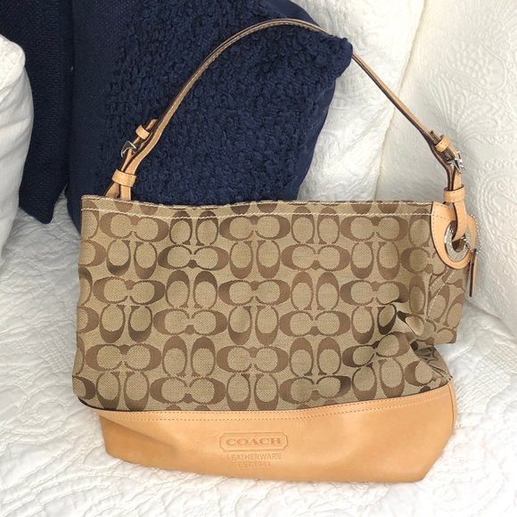 Tan and Brown Coach Bag - Picture 1 of 7